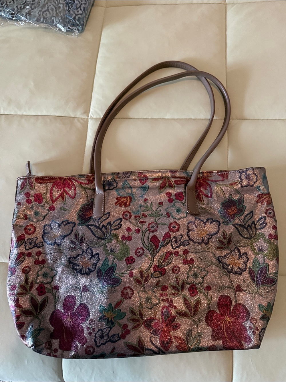 Lancaster Paris Maya Satin Floral Long Tote - Picture 3 of 4